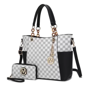 Merlina 2 Piece Women Tote Handbag with Wallet