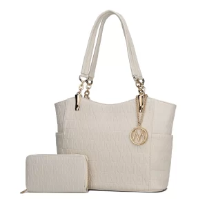 Allison 2 PCS Tote & Wallet Handbag Vegan Leather