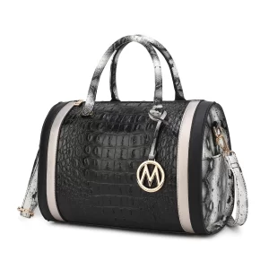 Eleanor Faux Crocodile-Embossed Vegan Leather Women's Satchel