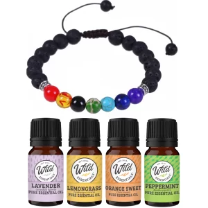 7 Chakras Lava Stone Bracelet With Essential Oils