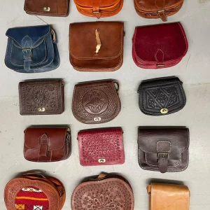 Bundle of Moroccan Genuine Leather Rafia Purses Handbags