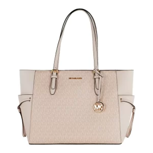 Michael Kors Gilly Dark Powder Blush PVC Travel Drawstring Tote Handbag
