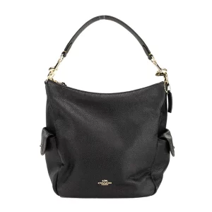 Coach Pennie Black Pebbled Leather Shoulder Bag Crossbody Handbag