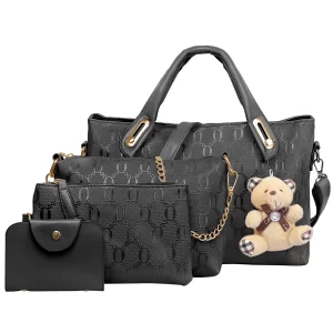 1Set/4Pcs Women Leather Handbag Lady
