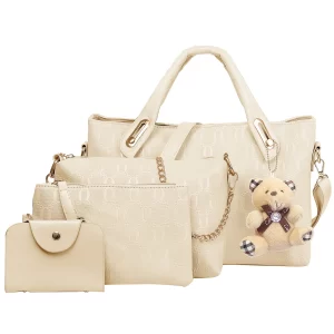 1Set/4Pcs Women Leather Handbag Lady Shoulder Bags