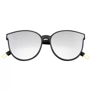 Retro Modern Horned Rim Mirrored Flat Infinity Lens Sunglasses