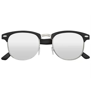 Emblem Eyewear - Retro Fashion Half Frame Flash Mirror Semi Rimless Horned Rim Sunglasses