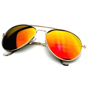 Emblem Eyewear - Premium Classic Metal Reflective Mirror Lens Aviator Sunglasses
