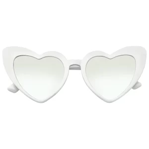 Oversize Cat Eye Heart Shape Mirrored Lens Sunglasses with  Case