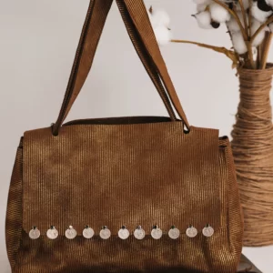 Leather Handbag - Gold