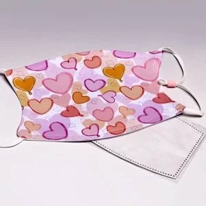 ADJUSTABLE Pastel Hearts Face Mask