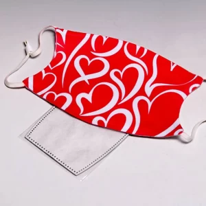 ADJUSTABLE Red Hearts Face Mask