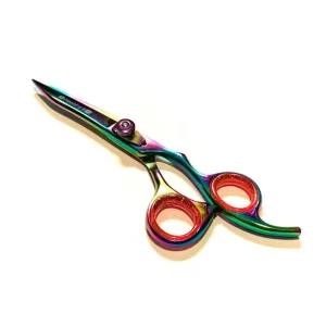 Professional Quality Haircutting Trimming Scissors Shears Rainbow Color + Free Tweezers