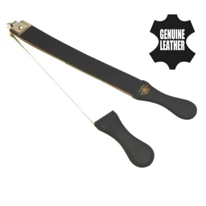 Barber's Leather Strop Sharpener for Solid Straight Razors Black Color