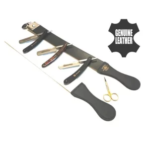 Solid Super Straight Razors + Razor Sharpener Shaping Strop Scissors Kit