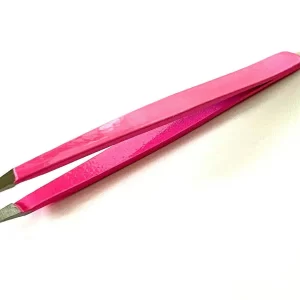 Eyebrow Grooming Hair Removal Tweezers Slanted Tip Pink