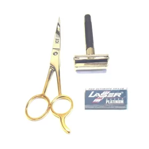 Barber Hair Cutting Scissors 7.5" Size Plus Old Fashion Safety Razor Set