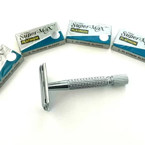 Old Fashion Vintage Barber Grooming Shaving Classic Safety Razor + Double Edge Razor Blades