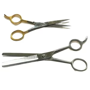 Ice Tempered Gold Barber Stainless Scissors Single Teething