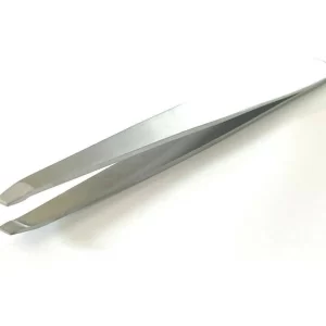 Eyebrow Grooming Hair Removal Tweezers Slanted Tip Silver