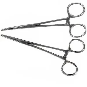 Hemostat Locking Forceps Size Straight & Curved Stainless Kit