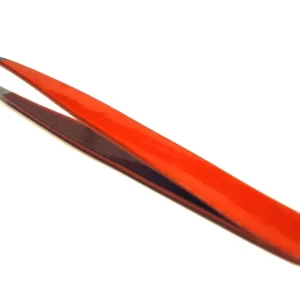 Eyebrow Plunker Tweezers Pointed Tip Red Color