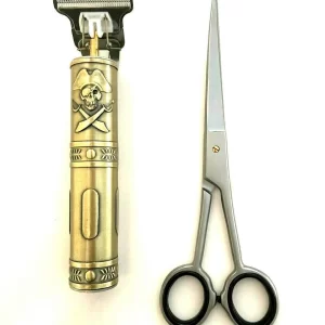 Professional Quality Size Curved Hashir's Scissors Shears + Cordless Shaving Hair Clipper Trimmer