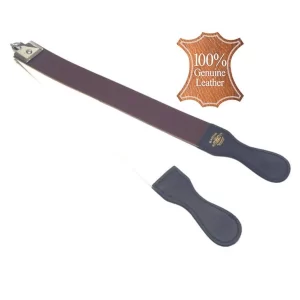 Professional Barber Leather Strop Sharpener for Straight Razors Brown Color