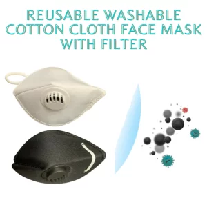 Reusable Washable Cotton Cloth Face Mask with Filter