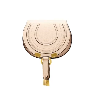 Chloe Nano Marcie Pale Blush Leather Shoulder Saddle Bag