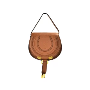 Chloe Nano Marcie Tan Calfskin Saddle Crossbody Bag