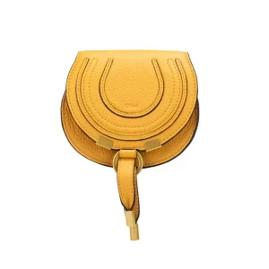 Chloe Nano Marcie Tan Apricot Leather Shoulder Saddle Bag