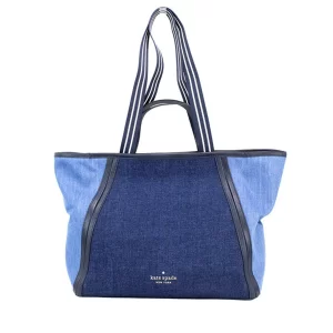 Kate Spade Rosie Large Blue Colorblock Denim Slouchy Tote