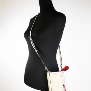 Kate Spade Dottie Embroidered Natural Straw Ladybug Cylinder Crossbody