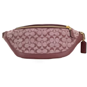 Coach Warren Chambray Signature Canvas Leather Waist Belt Bag