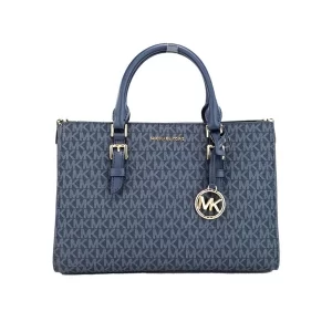 Michael Kors Sally Medium Admiral PVC 2-in-1 Satchel Crossbody Pouch Handbag