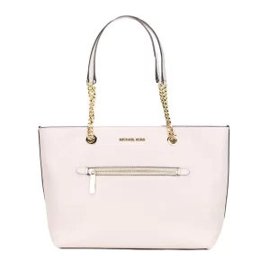 Michael Kors Jet Set Medium Powder Blush Zip Chain Tote
