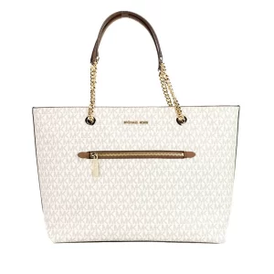 Michael Kors Jet Set Vanilla Zip Chain Tote