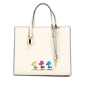 Marc Jacobs X Peanuts Small Ivory Leather Woodstock Tote