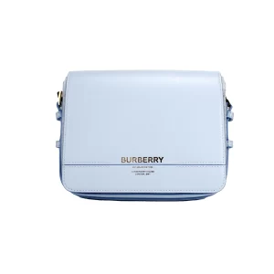 Burberry Grace Small Pale Blue Leather Flap Crossbody Bag