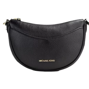 Michael Kors Dover Small Black Half Moon Crossbody Bag