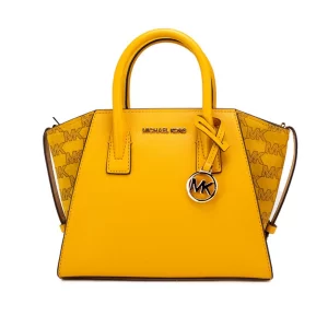 Michael Kors Avril Small Honeycomb Leather Suede Satchel