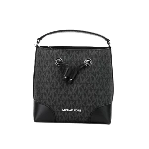 Michael Kors Mercer Small Black PVC Bucket Crossbody Bag