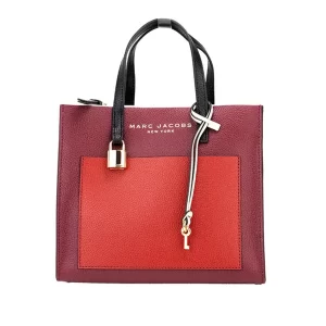 Marc Jacobs Grind Mini Pomegranate Colorblock Leather Tote