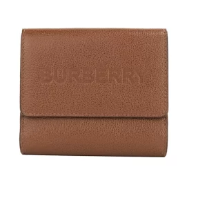 Burberry Luna Tan Grained Leather Small Coin Pouch Wallet