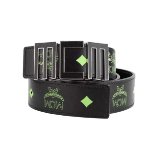 MCM Claus Summer Green Smooth Visetos Numeric Buckle Belt