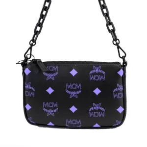MCM Color Splash Dahlia Purple Leather Mini Pouch Crossbody