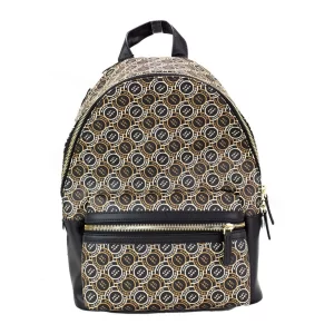 Marc Jacobs Signet Medium Black Logo Printed Backpack