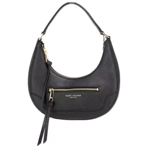 Marc Jacobs Small Black Pebbled Leather Crescent Shoulder Hobo Handbag