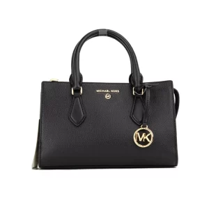 Michael Kors Valerie Small Black Pebble Leather East West Satchel Crossbody Bag